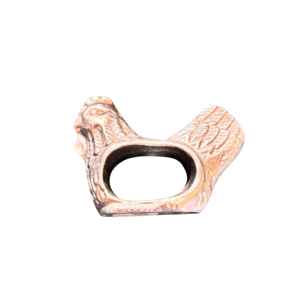 Vintage VTG Wilton Armetale Metal Pewter Chicken Napkin Rings X5 Set USA Made